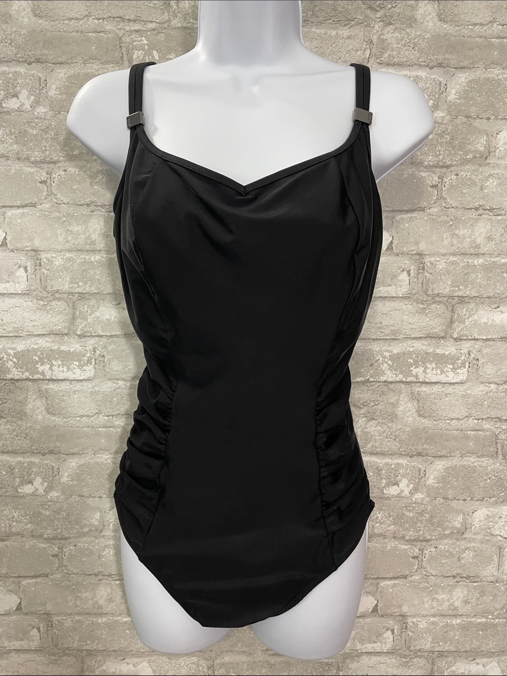 Panache Black Ruched One-Piece Bathing Suit